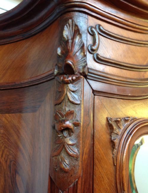 LARGE FRENCH ROSEWOOD ARMOIRE - ADDITIONAL PHOTO 10