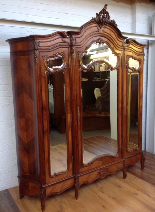 LARGE FRENCH ROSEWOOD ARMOIRE - ADDITIONAL PHOTO 13