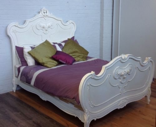 french painted kingsize bed - CATEGORY: ANTIQUE BEDS - DATED 1900