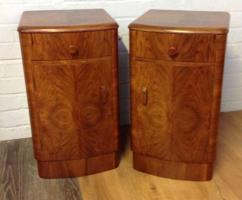art deco walnut bedside cabinets - CATEGORY: ANTIQUE CABINETS - DATED 1930