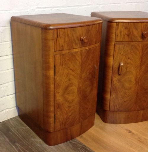 ART DECO WALNUT BEDSIDE CABINETS - ADDITIONAL PHOTO 1
