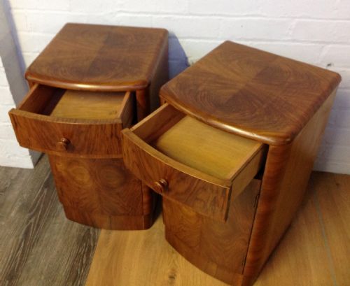 ART DECO WALNUT BEDSIDE CABINETS - ADDITIONAL PHOTO 2