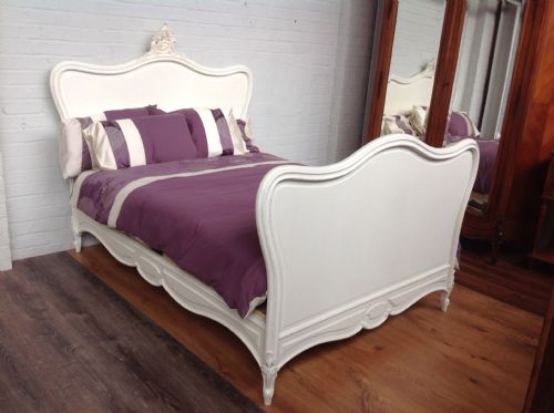 painted french double bed - CATEGORY: ANTIQUE BEDS - DATED 1900