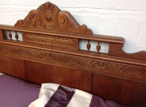 FRENCH CARVED OAK BED - ADDITIONAL PHOTO 5