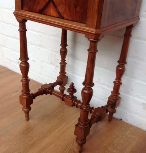FRENCH WALNUT BEDSIDE CABINET - ADDITIONAL PHOTO 1