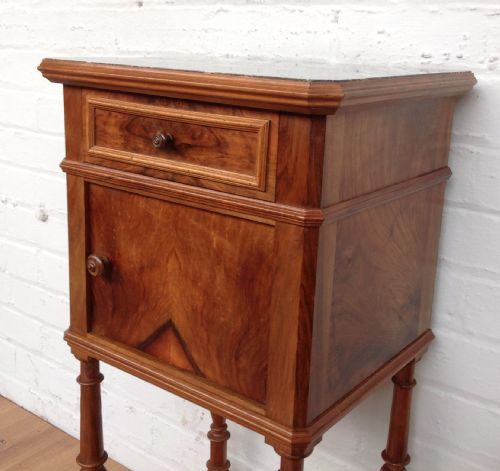 FRENCH WALNUT BEDSIDE CABINET - ADDITIONAL PHOTO 2