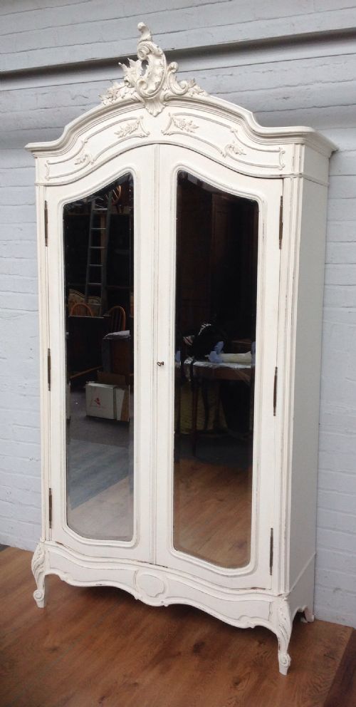 french painted walnut armoire - CATEGORY: ANTIQUE WARDROBES - DATED 1900