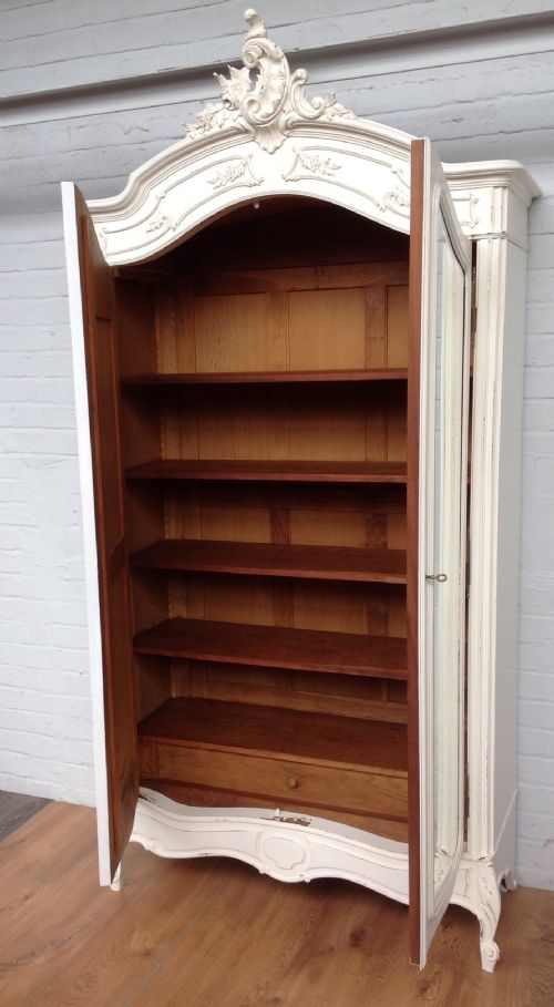 FRENCH PAINTED WALNUT ARMOIRE - ADDITIONAL PHOTO 6