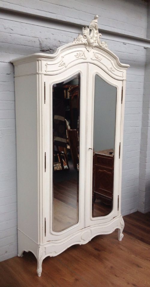 FRENCH PAINTED WALNUT ARMOIRE - ADDITIONAL PHOTO 7