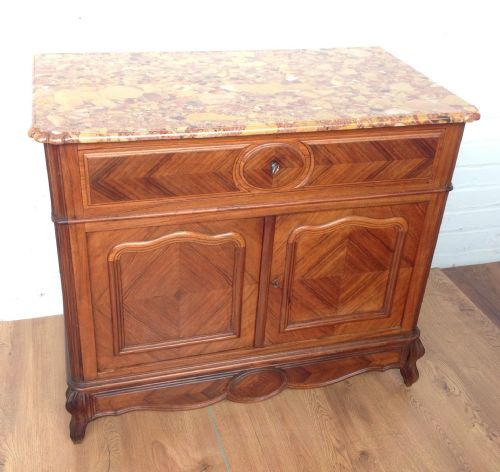 FRENCH ROSEWOOD MARBLE TOP CABINET - ADDITIONAL PHOTO 1