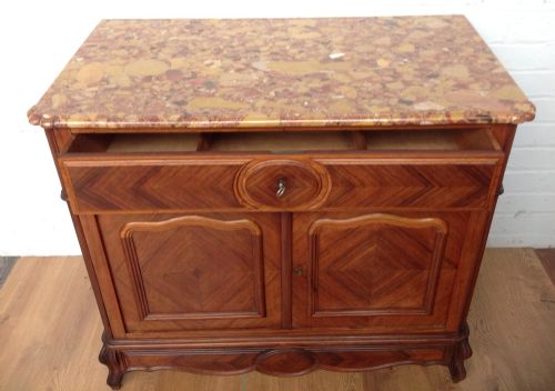 FRENCH ROSEWOOD MARBLE TOP CABINET - ADDITIONAL PHOTO 4