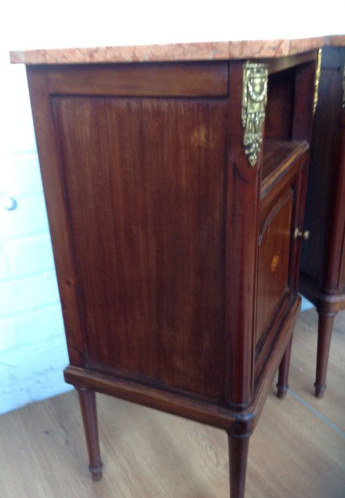 PAIR OF FRENCH MAHOGANY BEDSIDE CABINETS - ADDITIONAL PHOTO 1