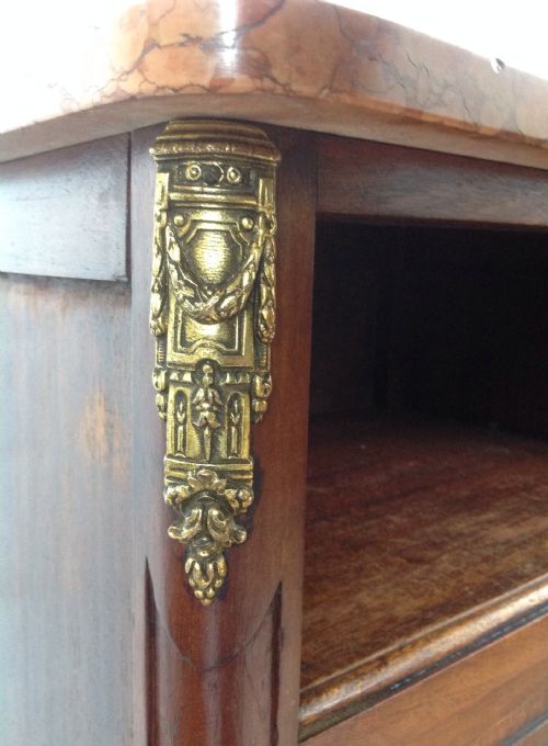 PAIR OF FRENCH MAHOGANY BEDSIDE CABINETS - ADDITIONAL PHOTO 4