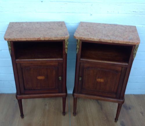 PAIR OF FRENCH MAHOGANY BEDSIDE CABINETS - ADDITIONAL PHOTO 6