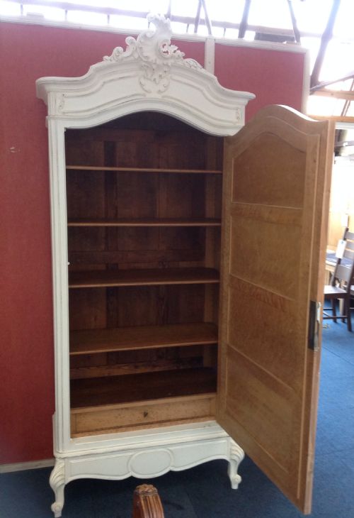 FRENCH CARVED PAINTED ARMOIRE - ADDITIONAL PHOTO 1