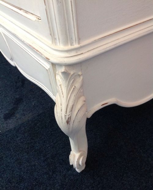 FRENCH CARVED PAINTED ARMOIRE - ADDITIONAL PHOTO 7