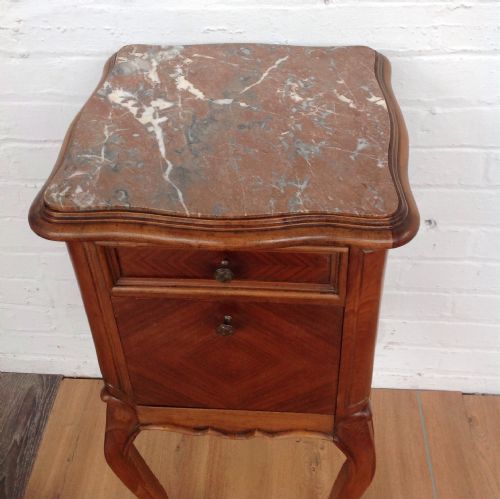 FRENCH WALNUT BEDSIDE CABINET - ADDITIONAL PHOTO 2