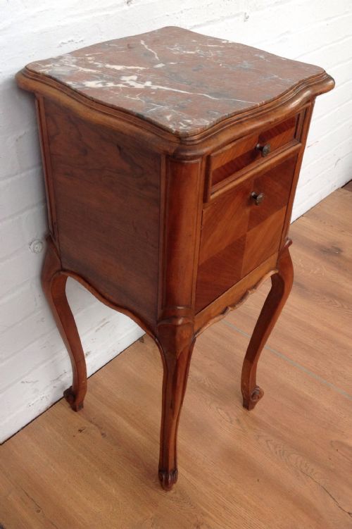 FRENCH WALNUT BEDSIDE CABINET - ADDITIONAL PHOTO 7