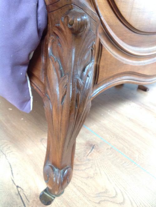 FRENCH WALNUT CARVED BED - ADDITIONAL PHOTO 3
