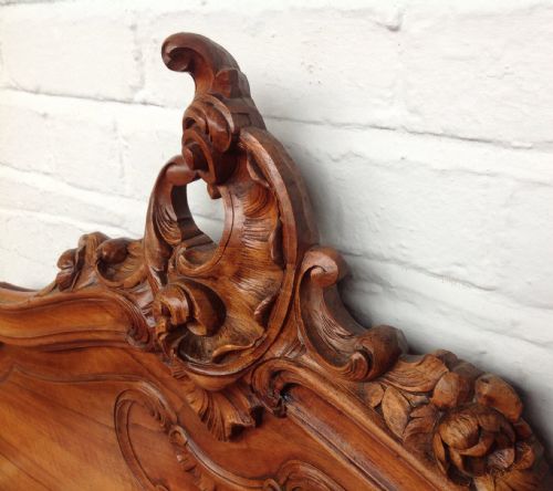 FRENCH WALNUT CARVED BED - ADDITIONAL PHOTO 5