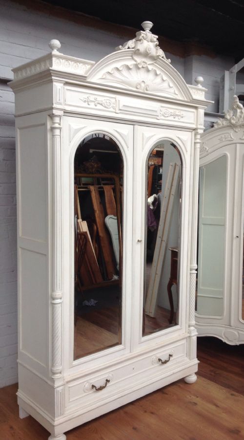 french painted large armoire - CATEGORY: ANTIQUE WARDROBES - DATED 1890