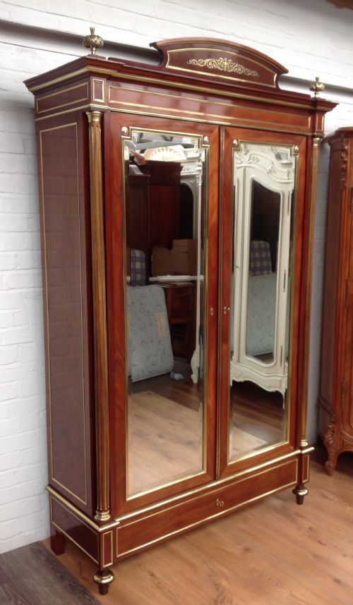 quality french inlaid armoire with boulle detail - CATEGORY: ANTIQUE WARDROBES - DATED 1890