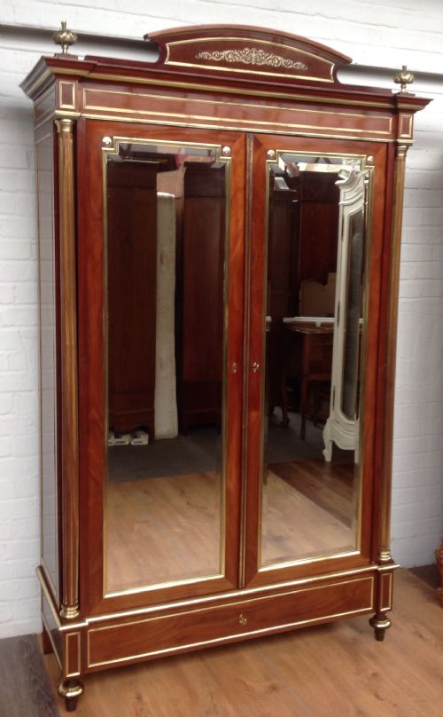 QUALITY FRENCH INLAID ARMOIRE WITH BOULLE DETAIL - ADDITIONAL PHOTO 14