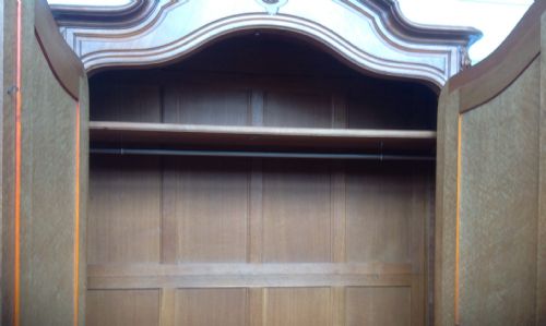 CARVED FRENCH WALNUT TWO DOOR ARMOIRE - ADDITIONAL PHOTO 9
