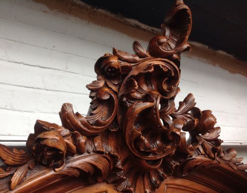 CARVED FRENCH WALNUT TWO DOOR ARMOIRE - ADDITIONAL PHOTO 12