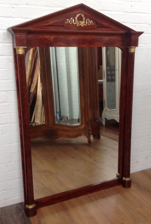 large french mahogany wall mirror - CATEGORY: ANTIQUE MIRRORS - DATED 1900