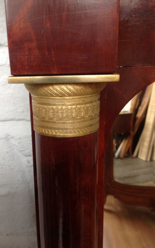 LARGE FRENCH MAHOGANY WALL MIRROR - ADDITIONAL PHOTO 2