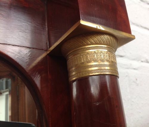 LARGE FRENCH MAHOGANY WALL MIRROR - ADDITIONAL PHOTO 5