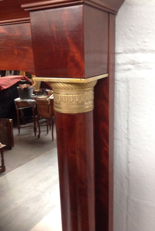 LARGE FRENCH MAHOGANY WALL MIRROR - ADDITIONAL PHOTO 6