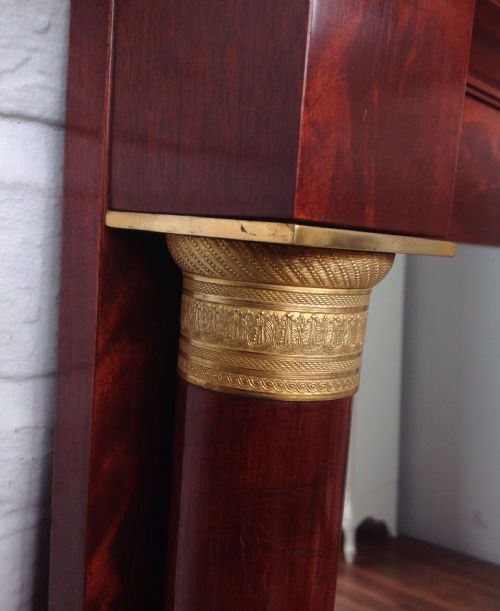 LARGE FRENCH MAHOGANY WALL MIRROR - ADDITIONAL PHOTO 4