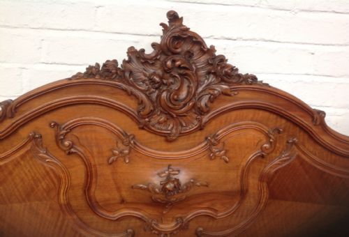 ORNATELY CARVED FRENCH WALNUT KINGSIZE BED - ADDITIONAL PHOTO 2