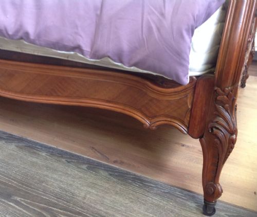 ORNATELY CARVED FRENCH WALNUT KINGSIZE BED - ADDITIONAL PHOTO 11
