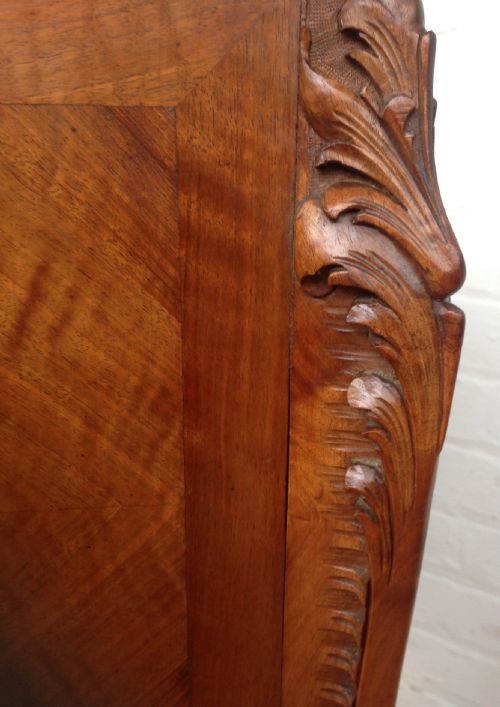 ANTIQUE FRENCH WALNUT SERPENTINE BEDSIDE CABINET - ADDITIONAL PHOTO 8
