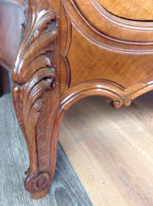 fig 2. ANTIQUE FRENCH WALNUT ARMOIRE WITH CARVED DOORS.
