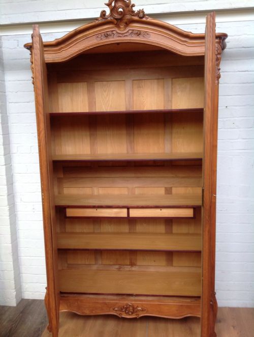 CARVED FRENCH WALNUT FITTED ARMOIRE - ADDITIONAL PHOTO 1