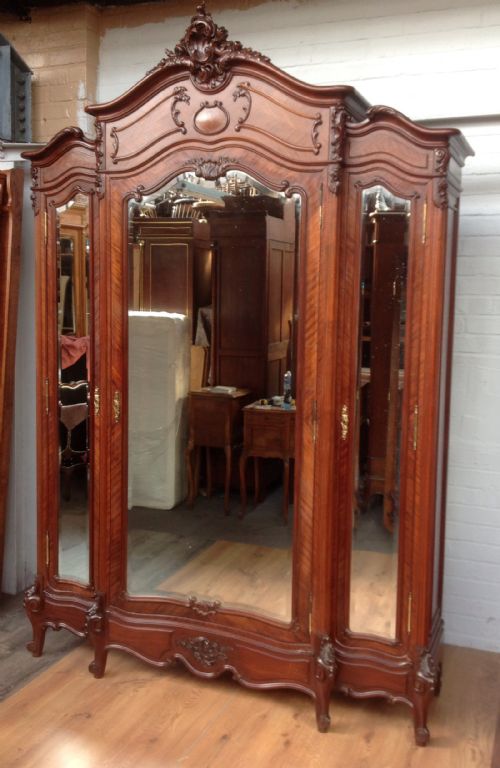 large triple breakfront french armoire - CATEGORY: ANTIQUE WARDROBES - DATED 1880