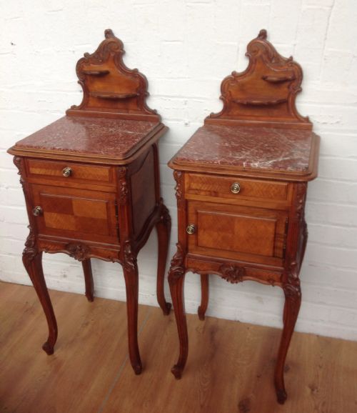 pair of antique french bedside cabinets - CATEGORY: ANTIQUE CABINETS - DATED 1890