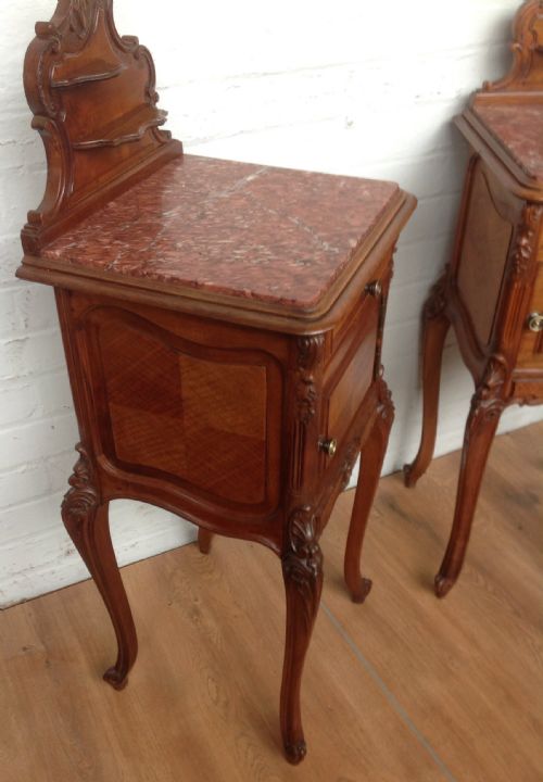 PAIR OF ANTIQUE FRENCH BEDSIDE CABINETS - ADDITIONAL PHOTO 3