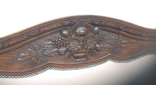 OAK FRENCH UPHOLSTERED CARVED MARRIAGE BED AND BEDSIDES - ADDITIONAL PHOTO 5