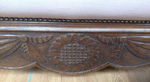 OAK FRENCH UPHOLSTERED CARVED MARRIAGE BED AND BEDSIDES - ADDITIONAL PHOTO 7