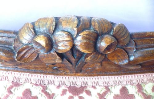 CARVED WALNUT UPHOLSTERY FRENCH BED - ADDITIONAL PHOTO 3