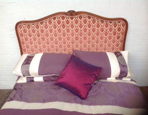 CARVED WALNUT UPHOLSTERY FRENCH BED - ADDITIONAL PHOTO 6