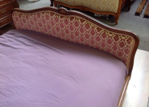CARVED WALNUT UPHOLSTERY FRENCH BED - ADDITIONAL PHOTO 8