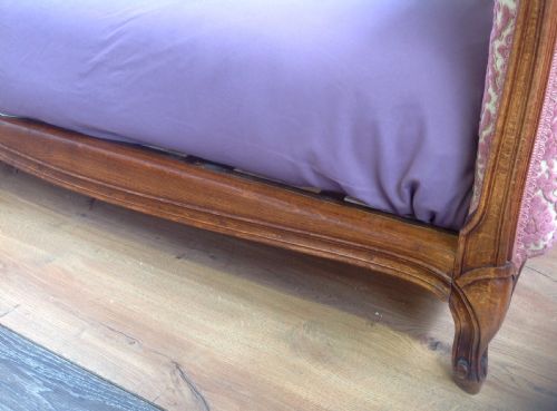 CARVED WALNUT UPHOLSTERY FRENCH BED - ADDITIONAL PHOTO 9