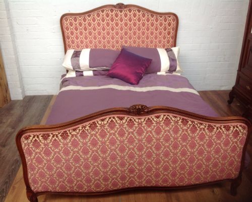 CARVED WALNUT UPHOLSTERY FRENCH BED - ADDITIONAL PHOTO 11
