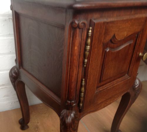 ANTIQUE FRENCH OAK BEDSIDE CABINETS - ADDITIONAL PHOTO 1